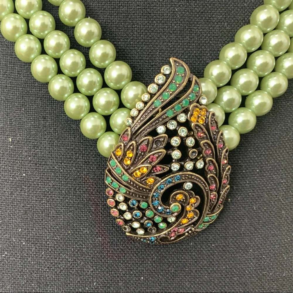 Heidi Daus TEARED TAPESTRY 3 Strand NECKLACE Paisley - Picture 8 of 10